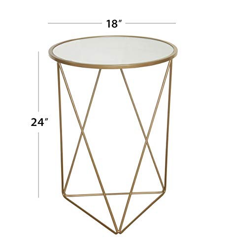 Homepop Geometric Shape Metal Accent Table, Gold, 18.24 In X 24 In X 18 In #TOP2