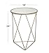 HomePop Metal Accent Table Triangle Base Round Mirror Top, Gold