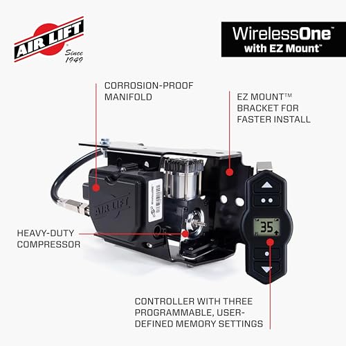 Air Lift WirelessOne 2nd Generation + EZ Mount On-Board Air Compressor with Mobile App - 25980EZ