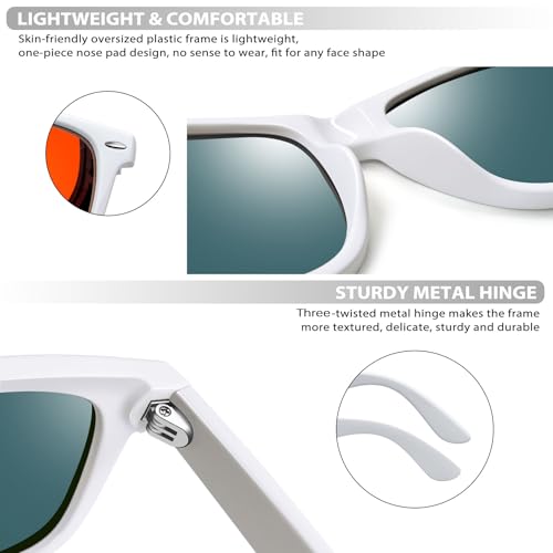Image of Joopin Square Sunglasses Polarized UV400 Designer Sun Glasses Men Women | Oversized, Plastic Frame, Retro, Vintage, Unisex, Trendy Shades for Driving, Party, Fishing, Business, Costume