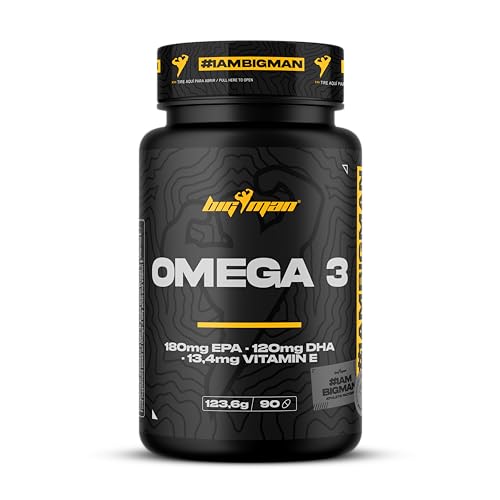 BigMan | Omega 3 Fish Oil 90 Caps | Aceite de Pescado | Fuente de Acidos Grasos Essenciales | 540mg EPA + 360mg DHA | Apoyo del Cuidado del Corazon | Mejora la Oxidación Celular | 90 Perlas