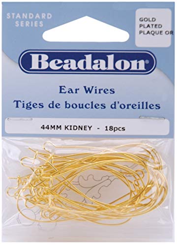Kidney Ear Wires Beadalon 308A-320 crochets d'oreilles 44mm pour création de bijoux