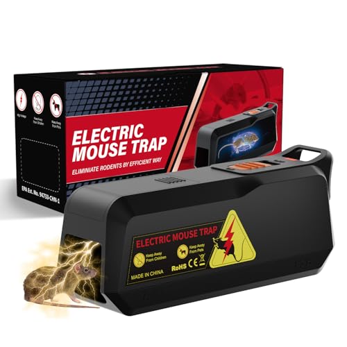 ADOGO Elektrische Rattenfallen Mausefallen, 1800V Sofortwirkung, Wiederverwendbare Falle, Elektronische Schlagfalle für Kleine Mäuse, Geeignet für...