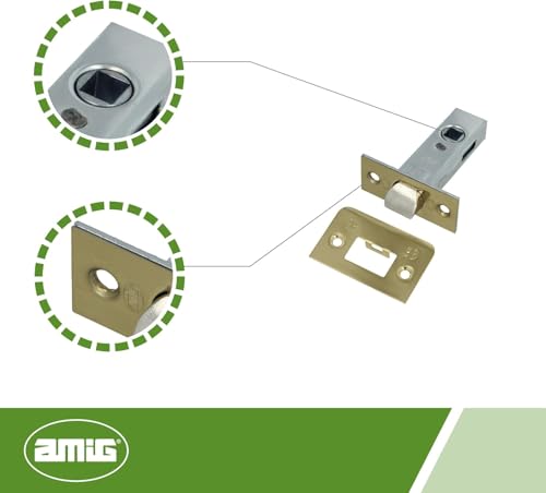 Miniatura 5 de Amig - Picaporte De Acero Latonado - 45 Mm - Diseño Duradero Y Elegante - Instalación Fácil Para Puertas De Madera - Funcionamiento Suave - Seguridad Confiable, Latonado Barnizado