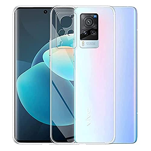 Image of NISHTECH for Vivo X60 Pro 5G / X60 5G Premium Transparent Hybrid Soft Slim Dust Proof Back Case Cover Silicone with Camera Protection