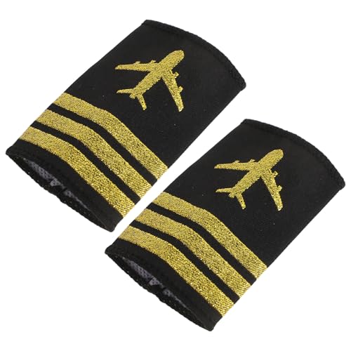 GALPADA 2 Piezas Charreteras Piloto Aerolíneas para Charreteras de Capitán Uniformes de Vuelo de Duradera Accesorio Cómodo y Realista para Disfraces Cosplay y Eventos Escolares