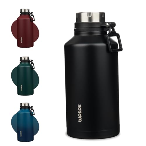 Image of BJPKPK 64oz Insulated Water Bottle, Stainless Steel Vacuum Jug with Handle | Half Gallon Large Water Bottle, Leak-Proof BPA-Free Vacuum Insulated Bottle for Gym, Hiking, Camping & Outdoor Adventures