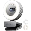 GUSGU G910 2K Quad HD Webcam for PC, with Microphone & Light & Privacy Cover, Web Camera for Desktop Computer/Laptop/MacBook, USB Streaming Camera