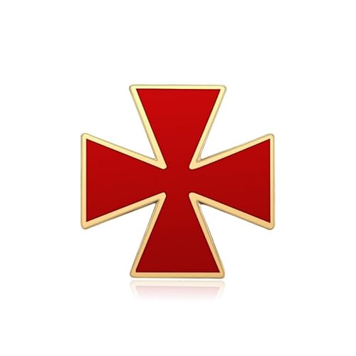 BOBIJOO Jewelry - El Pino De La Orden Templaria Roja Cruz Pattée Caballeros De La Cruzada Símbolo Pin