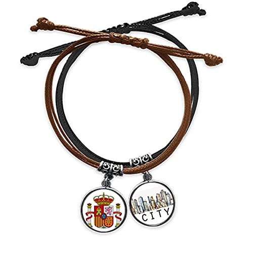 Bracelet Espagne en corde et cuir véritable tressé main Sidi