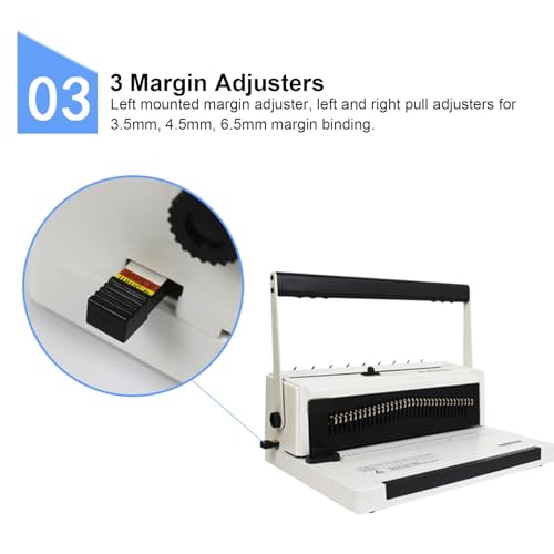 Máquina encadernadora de fios, furo redondo, fio duplo, cabo humanizado, 3:1, pente, máquina encader