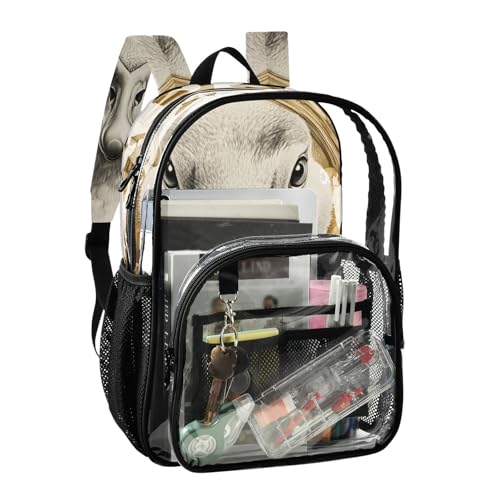 Duck Floral Clear Backpack, PVC Transparent Bag with Large Capacity for Boys, Girls, Men, Women, See Through Bookbag for School Work College Travel2
