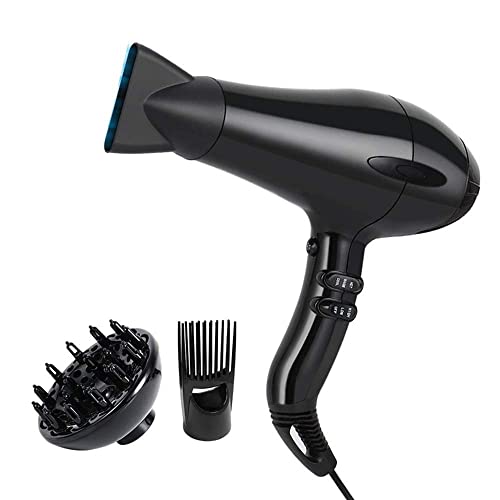 Blow Dryer- 1875W Professional Infrared Ionic Hair Dryers with Diffuser, Ceramic Low Noise Hair Blower Dryer for Faster Drying, with Protecting ALCI Safety Plug