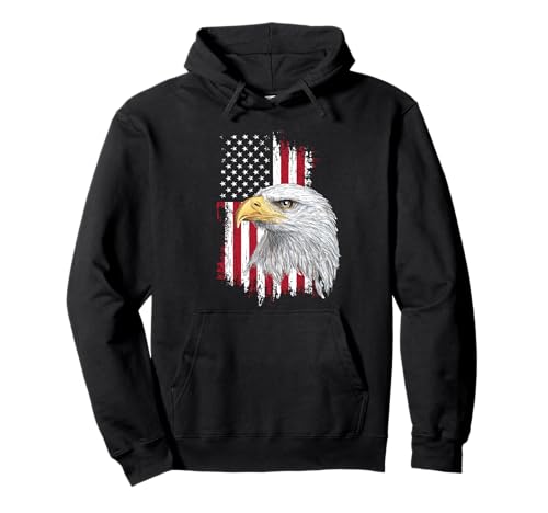 USA Bald Eagle 4 luglio bandiera americana Felpa con Cappuccio