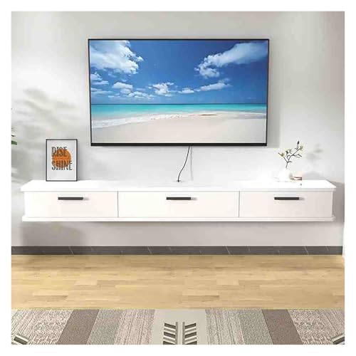 Support TV flottant avec tiroirs de rangement pour libérer l'espace