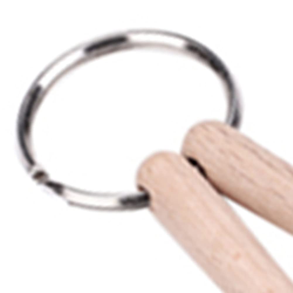 Hopbucan Keychain Maple Wood Drum Stick Key Ring Percussion Stick Keychain Wooden Drum Sticks - Image 2