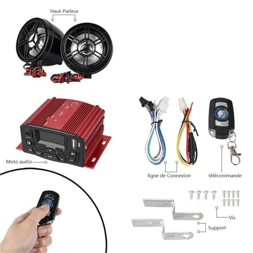 Parlante para Manillar de Moto Audio 12V con Control miniatura 6