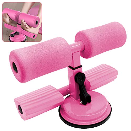 Speyang Sit Up Dispositivo Abdominal, Barra de Abdominales de Auto-succión Portátil, Dispositivo Sit-up Bar, Ajustable Sit Up Bar Dispositivo Abdominal (Pink)