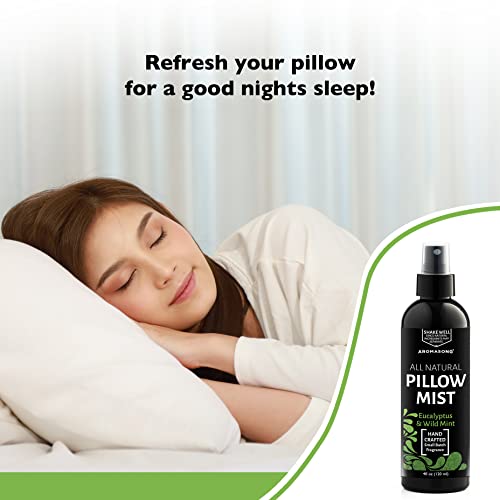 Aromasong Eucalyptus & Wild Mint Pillow Spray - All Natural Calming Linen & Bedtime Mist For Deep Sleep - Aromatherapy Essential Oils For Sleeping #TOP3
