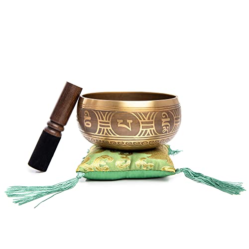 Image of Tibetan Singing Bowl Set - Easy To Play Authentic Handcrafted For Meditation Sound Chakra Yoga Healing By Himalayan Bazaar