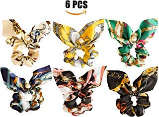 Satin Hair Ties and Hair Scrunchies for Women Girls Hair Accessories Hair Bands 6 pcs