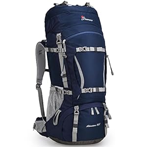 MOUNTAINTOP 70L Internal Frame Backpack Camping Backpacking Hiking Backpack for Men Women with Rain Cover