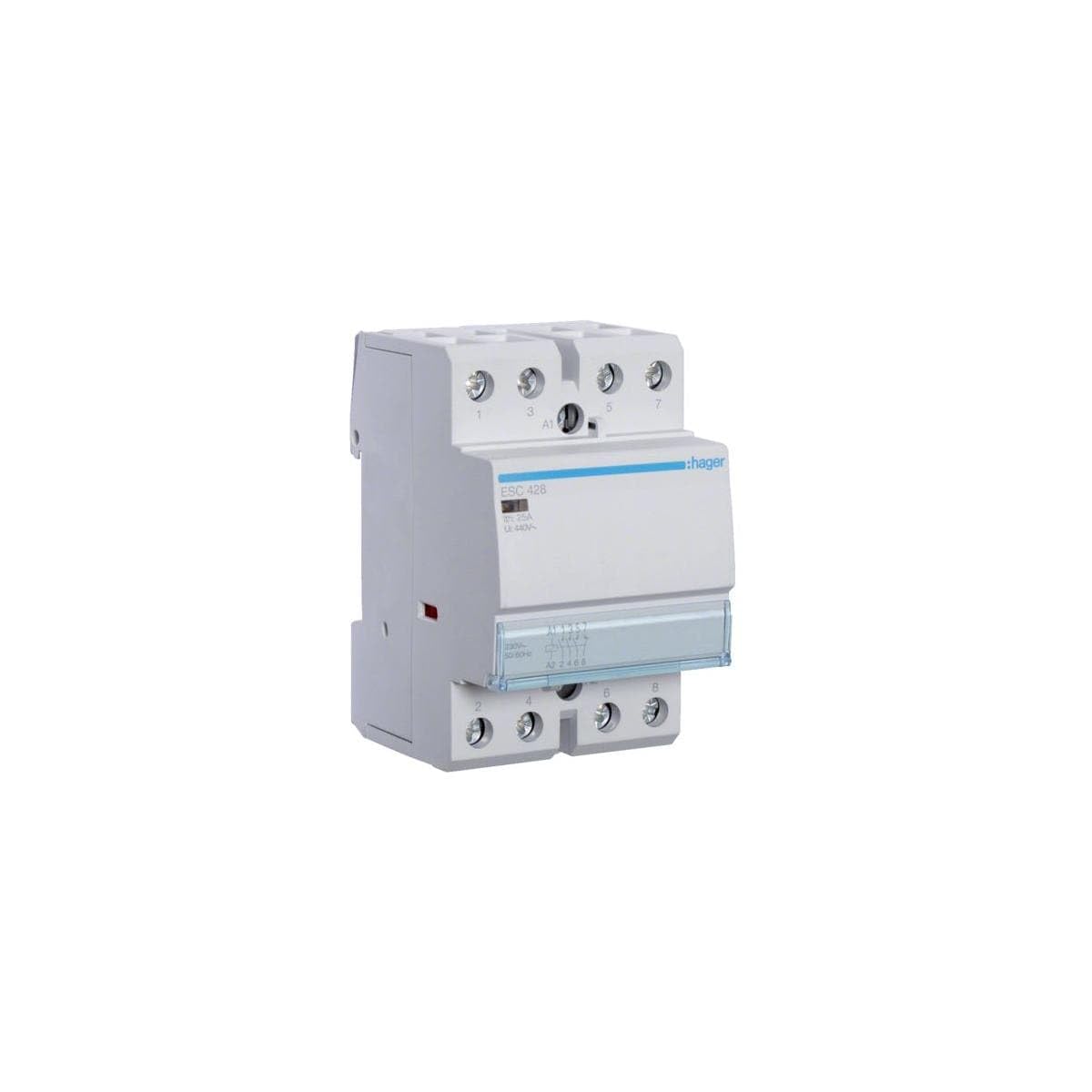 Hager esc428 Contactor, 25 A, 3 Na + 1NC, 230 V