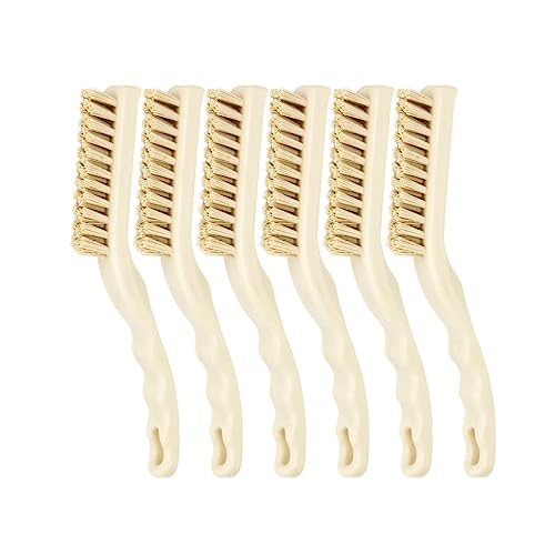 Image of SPARTA Detail Brush Grout Brush, Crevice Brush with Hanging Hole for Bathroom, Kitchens, Countertop, Plastic, 9 Inches, Tan, (Pack of 6)