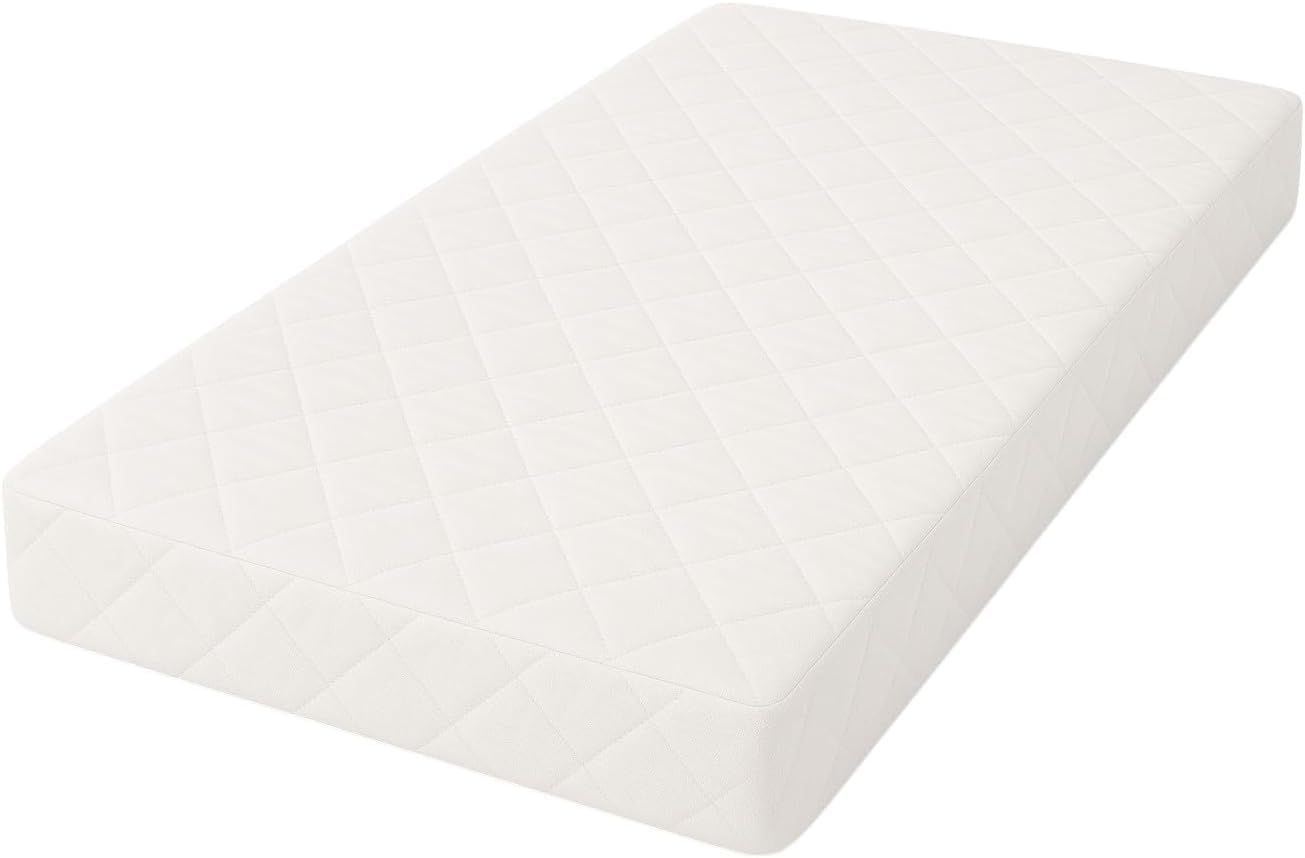 Extra Thick Baby & Toddler Cot Bed Mattress 120 x 60 x 7.5cm Polypropylene Foam Core, Quilted Breathable & Hypoallergenic/Anti-Allergenic Cover, Removable Easy-Clean Cover, Eco-Friendly, UK Made