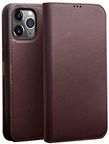 Étui rabat iPhone 12 Pro marron pour éviter les rayures d'écran et ranger 3 cartes bancaires