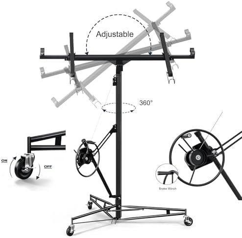 11FT Drywall Panel Lift - 150LB Capacity Heavy Duty Sheetrock Hoist - 1