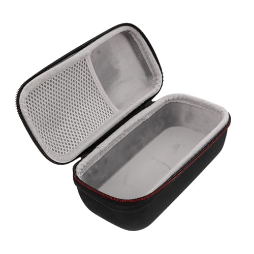 GARVALON オーディオ収納袋 スピーカーバッグ 電子機器キャリングケース スピーカートラベルキャリングケース ジッパーキャリーハードケース マイク収納ケース マイクケース Black エヴァ