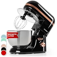 Klarstein 5L Food Mixer - 1800W Stand Mixer with Bowl, Dough Hook, Whisk & 6 Speed Planetary Rotation for Baking Bread & Pastry
