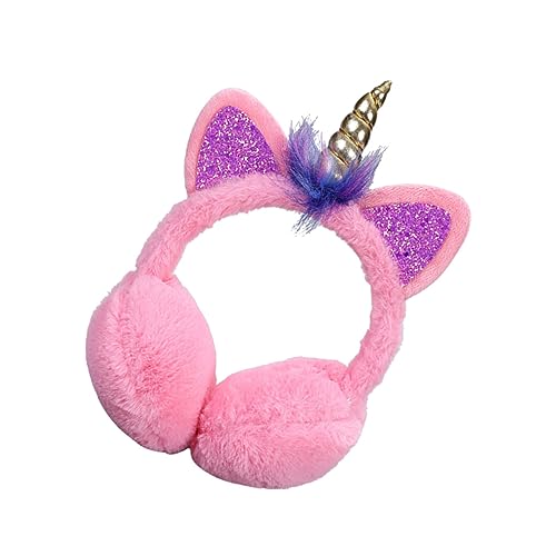 Evita Orejas Frías con Orejeras de Unicornio Peluche Rosa Cómodas 3
