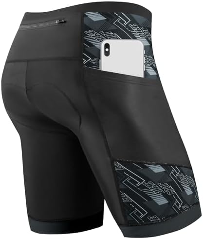 Cycorld Radlerhose Herren mit Sitzpolster 4D, Radhose Herren Fahrradhose Atmungsaktiv Elastische und Schnelltrocknend Bike Hose