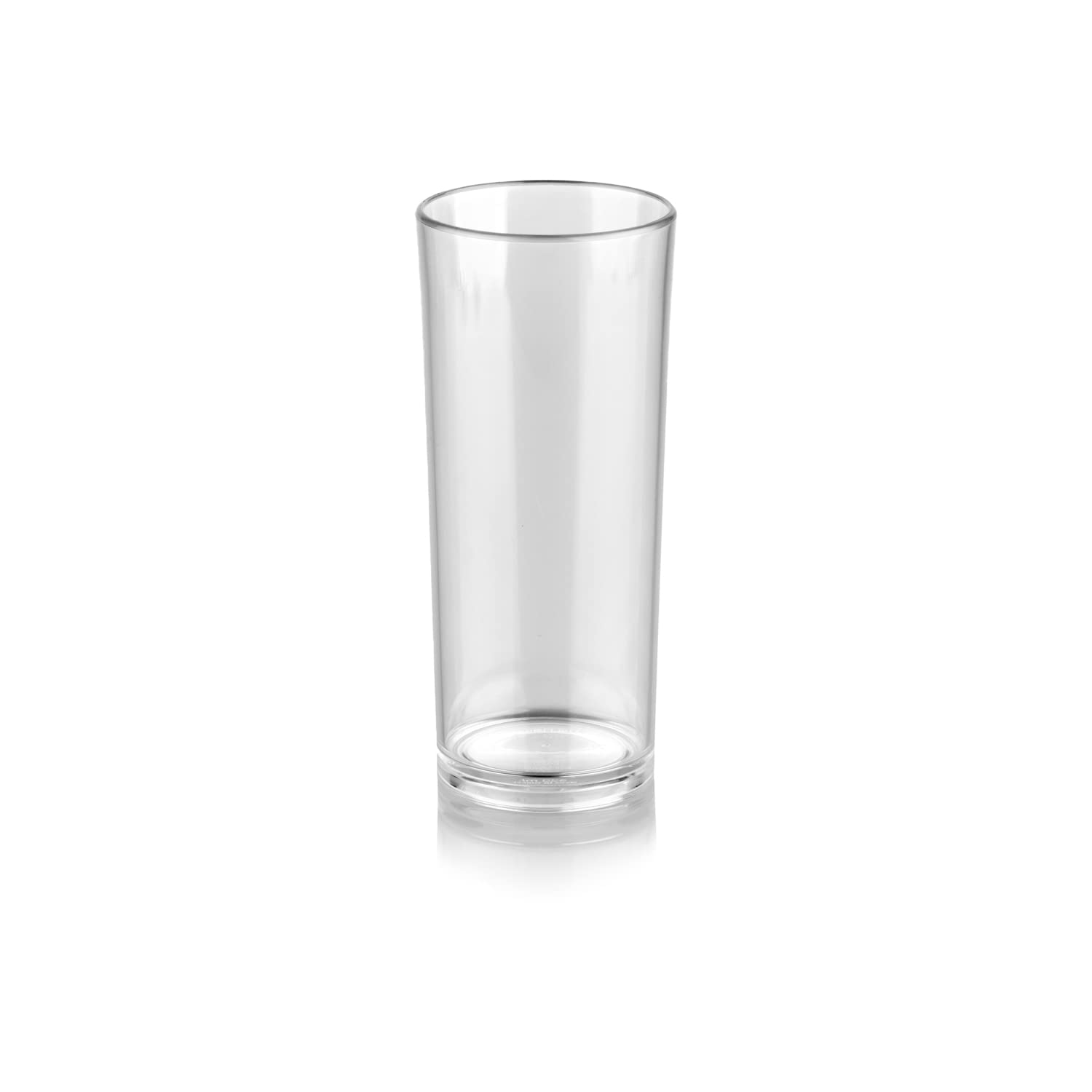 Premium Quality Plastic Drinking 10.8-ounce Glasses, Clear, Unbreakable Polycarbonate Highball Tumblers for Water, Juice, Cocktails, Dishwasher Safe, Tall for Indoor Outdoor Use, Reusable (Set of 4)