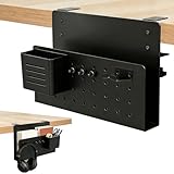 Valyrane Schreibtisch Seitenaufbewahrung, Untertisch Laptop Halterung Aufbewahrung, H&auml;ngender Schreibtischorganizer Ohne Bohren, Mit Haken Und Kabelhaken, Organizer F&uuml;r B&uuml;ro Und Heimarbeitsplatz