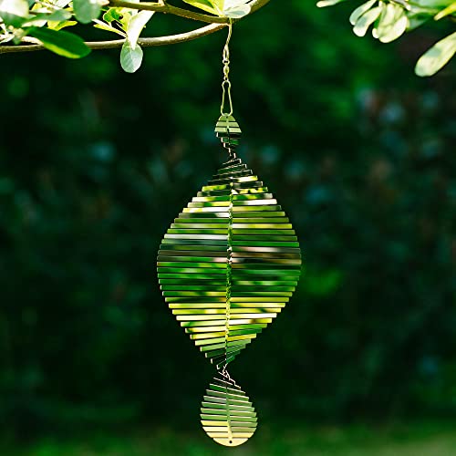Agrivic Metal Wind Spinners For Yard And Garden Landscape, Wind Sculpture Ideal For Outdoor Hanging Decor - Spiral - 30.5 X 12.7 Cm #TOP2