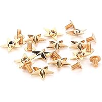 Fdit 50 Uds Tachuelas de Remache en Forma de Estrella DIY decoración de Ropa con Tornillos 14 mm para Manualidades de Cuero DIY/Ropa/Zapatos/decoración de reparación de Cinturones(2#)