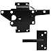 Gate Latches for Wooden Fences Heavy Duty Post Mount Automatic Gravity Lever Spring Self Locking Hardware Wood/Vinyl Fence Gate Lock for Secure Pool/Yard/Garden,Black Finishing,Steel