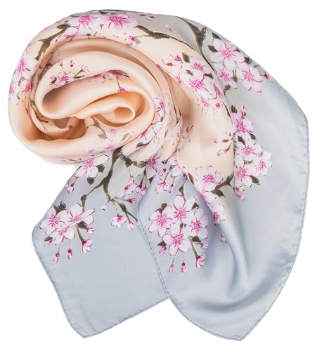 27''x27'' Square Satin Scarf Floral Print Neck Scarfs Bandana Hair Wraps Scarf for Women