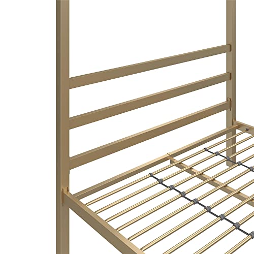 Dhp Modern Metal Canopy Platform Bed With Minimalist Headboard And Four Poster Design, Underbed Storage Space, No Box Spring Needed, Full, Gold #TOP7
