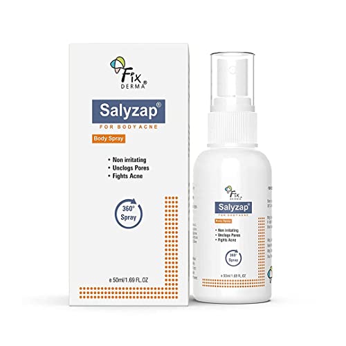 QURA Acido salicilico Salyzap Body Acne Spray per acne su schiena, spalle, collo e torace, spray per l'acne per migliorare i sblocchi e la consistenza della pelle irregolare, per donne e uomini, 50 ml