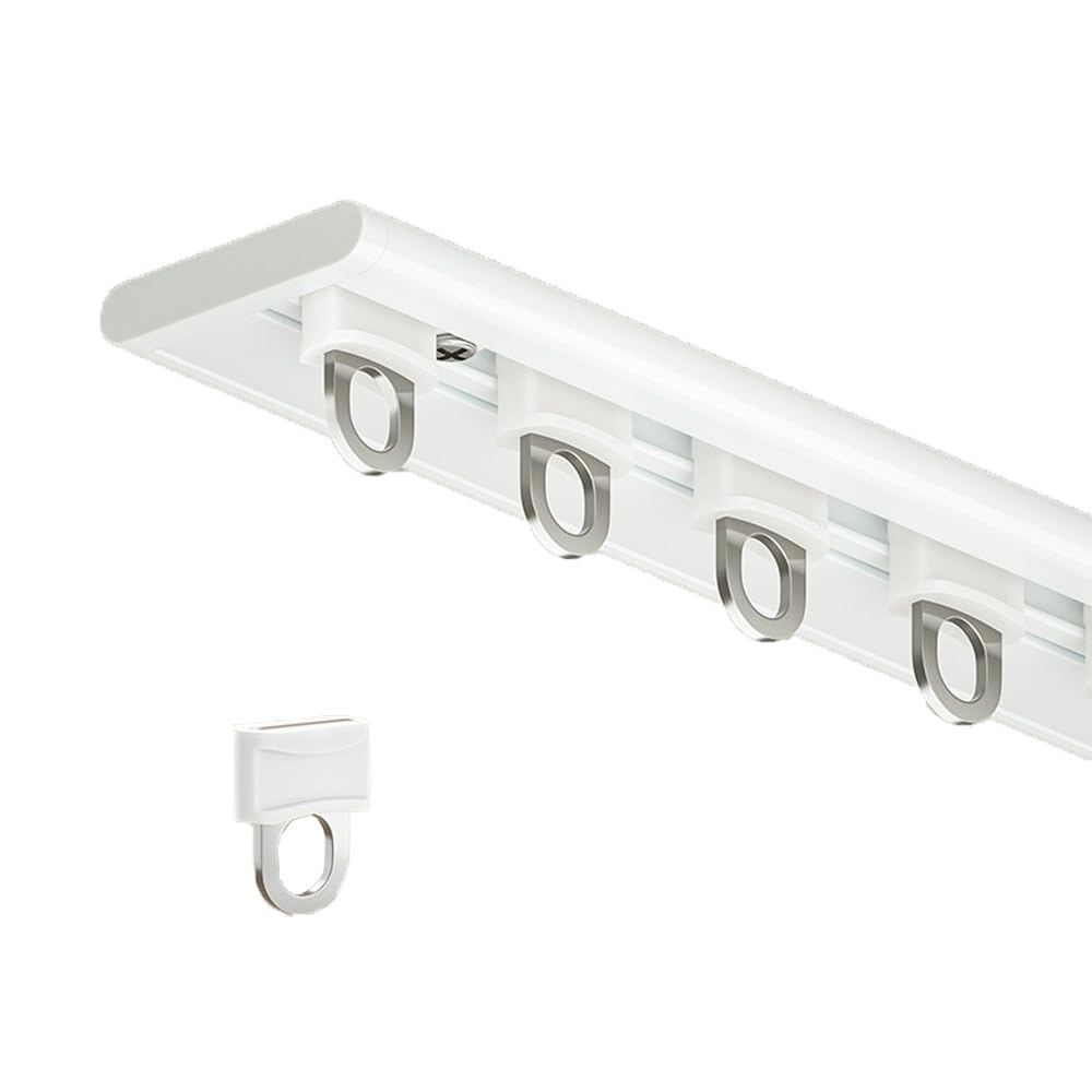 Tringle à rideaux de plafond pour intimité et séparation de vos espaces ouverts en blanc