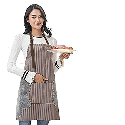 ACTNOW Delantal con Bolsillos Oxford Impermeable Resistente al Aceite Delantal de Cocina para Mujer Antiincrustante para cocinar (1pcs) Cover