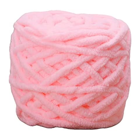 RK-HYTQWR 100G/1Ball Soft Cotton Hand Knitting Yarn Chunky Woven Bulky Crochet Worested,Thick Icicle Wool,Light Pink Cover