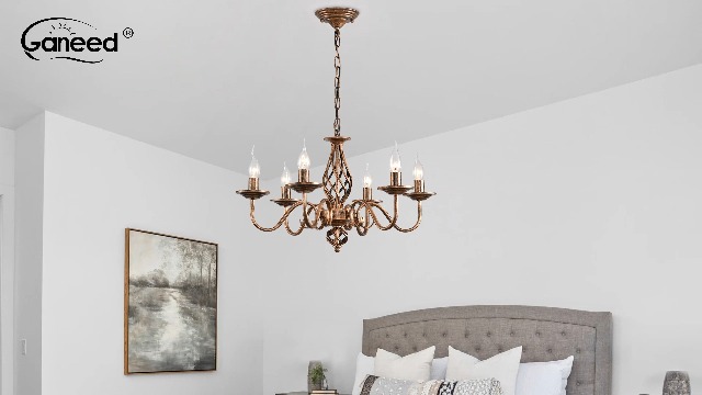 Ganeed French Country Chandeliers, 6 Lights Rustic Vintage