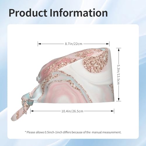 Image of Cute Pug Dog Print Working Cap Scrub Cap with Sweatband,Adjustable Fashion Bandage Tie Back Hat Headwear for Women Men