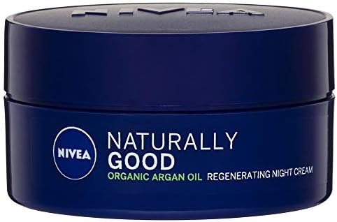 NIVEA Good Regenerating Night Moisturising Face Cream with Organic Argan, Jojoba and Almond Oil, 99% Natural Ingredients, 50 ml