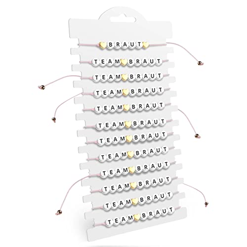 Pulseras de novia del equipo | Jga Pulseras mujeres - Juego de 12 | Jga Decoración para mujeres | Pulseras del equipo de novia para despedida de soltera Cover